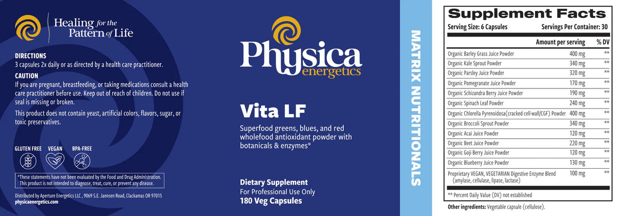 Vita LF by Physica Energetics Supplement Facts