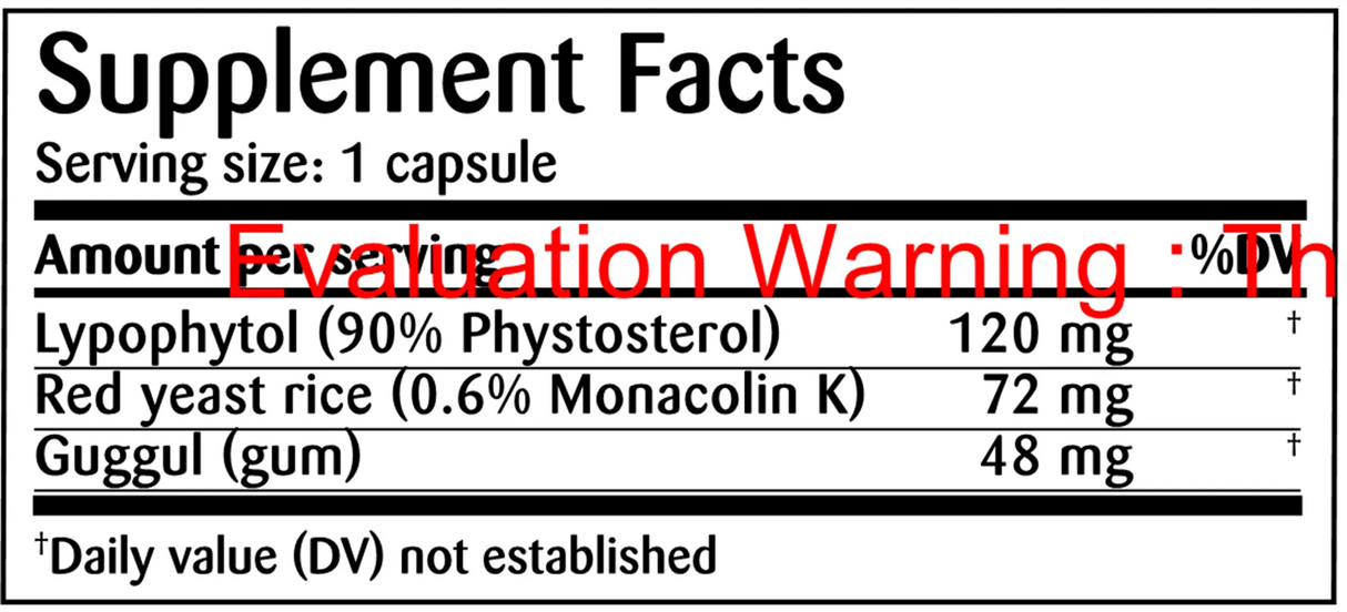 Well-Being Cholesterol by Activa Labs Supplement Facts