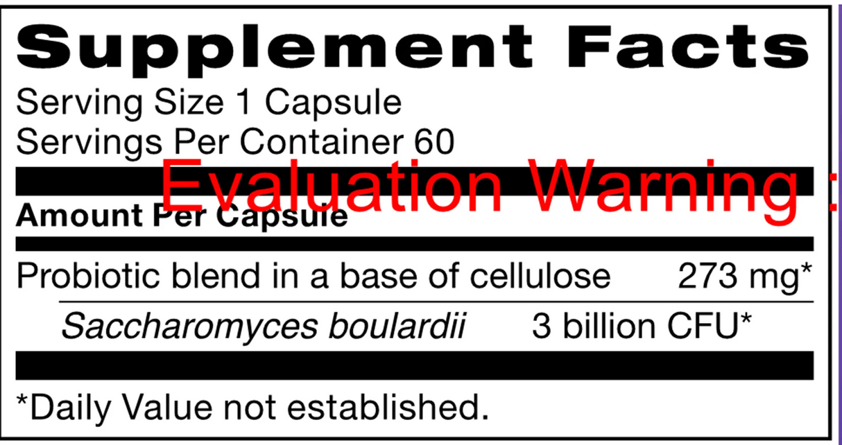 Yeastbiotic by Smidge Supplement Facts