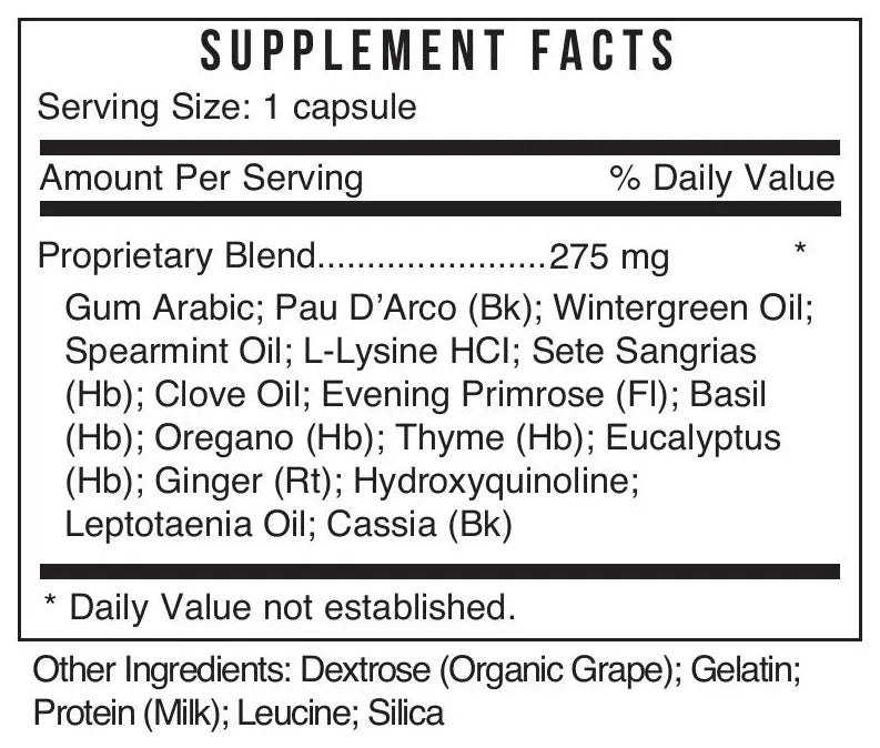 4 - Fungdx by Systemic Formulas Supplement Facts