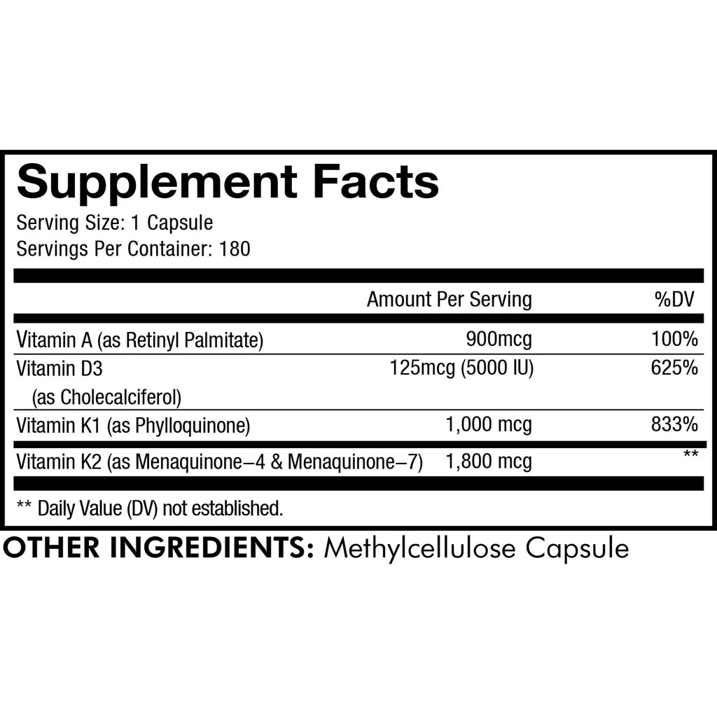 ADK Vitamins by Codeage Supplement Facts