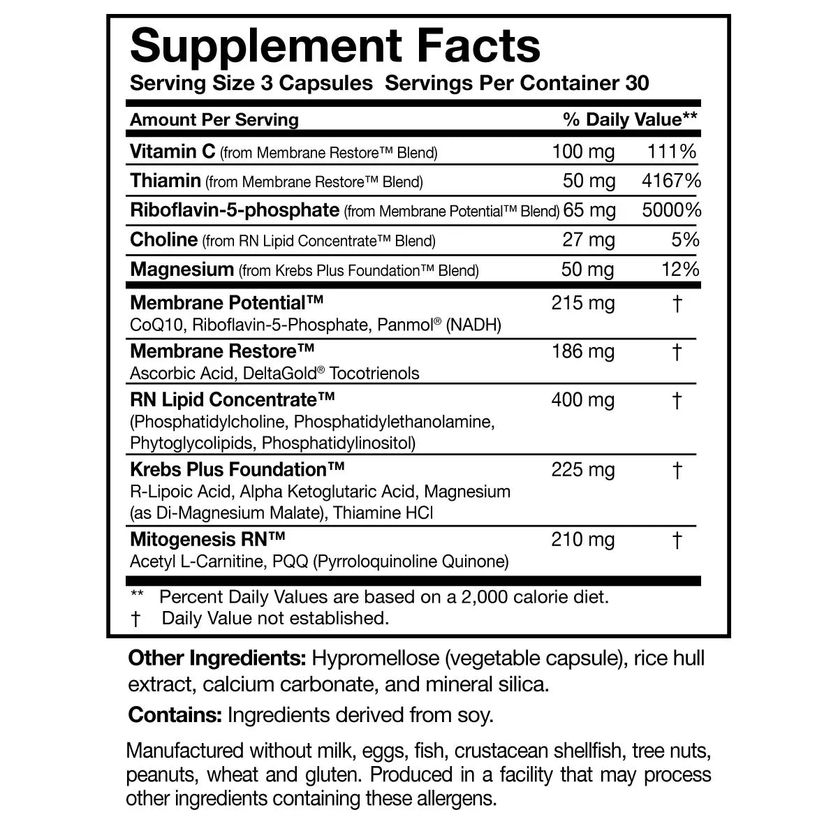 ATP 360 by Researched Nutritionals Supplement Facts