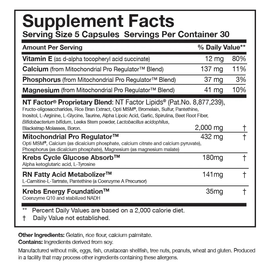 ATP Fuel by Researched Nutritionals Supplement Facts
