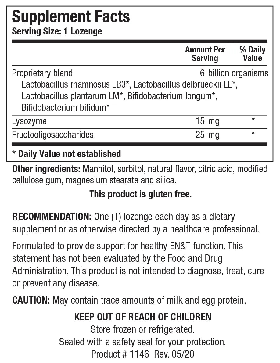 Adult ENT Pro by Biotics Research Supplement Facts