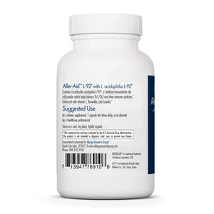 Aller-Aid L-92 by Allergy Research Group Label