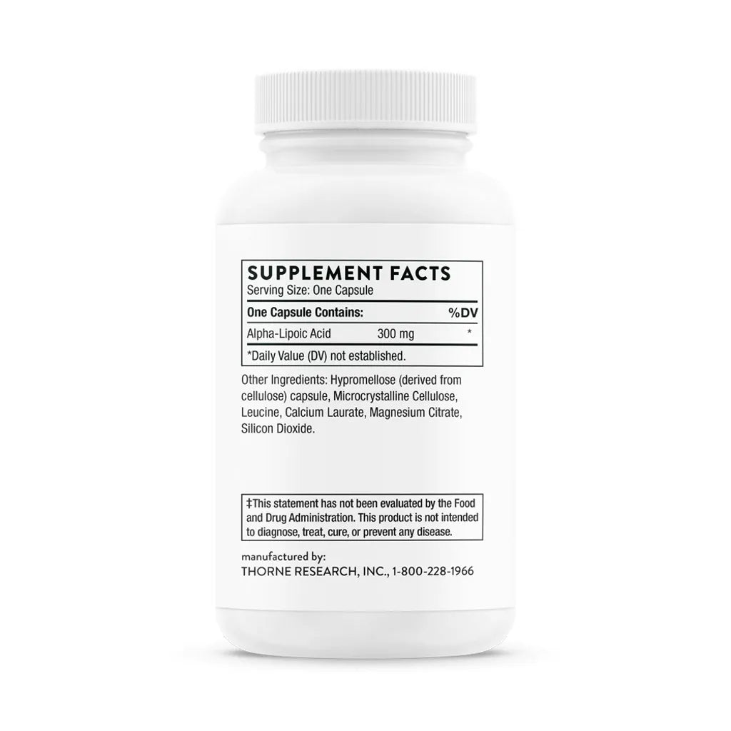 Alpha-Lipoic Acid by Thorne Bottle Supplement Facts