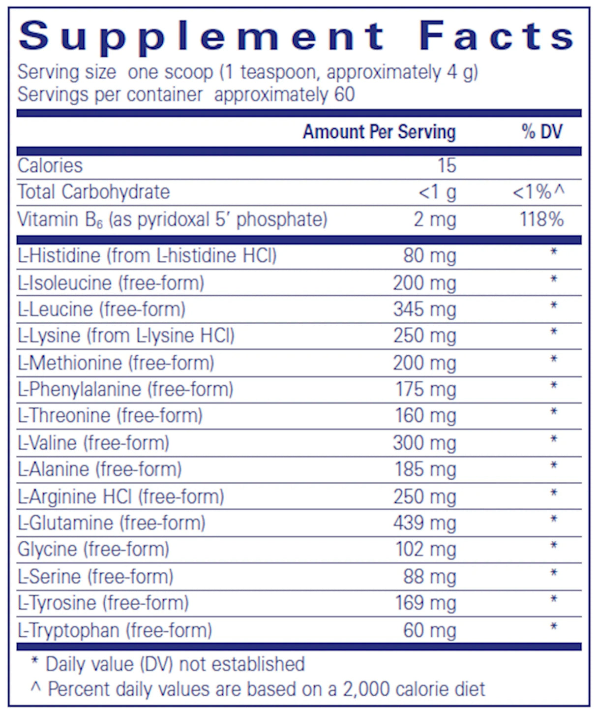 Amino Replete by Pure Encapsulations Supplement Facts