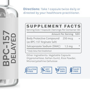 BPC-157 Delayed - 250mcg by InfiniWell Supplement Facts