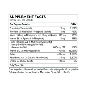 Basic B Complex by Thorne Supplement Facts