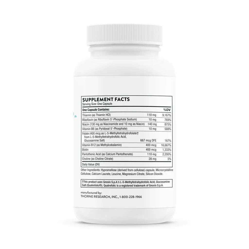 Basic B Complex by Thorne Bottle Supplement Facts