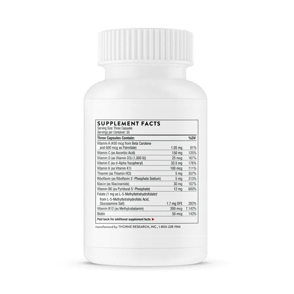 Basic Prenatal by Thorne Bottle Supplement Facts