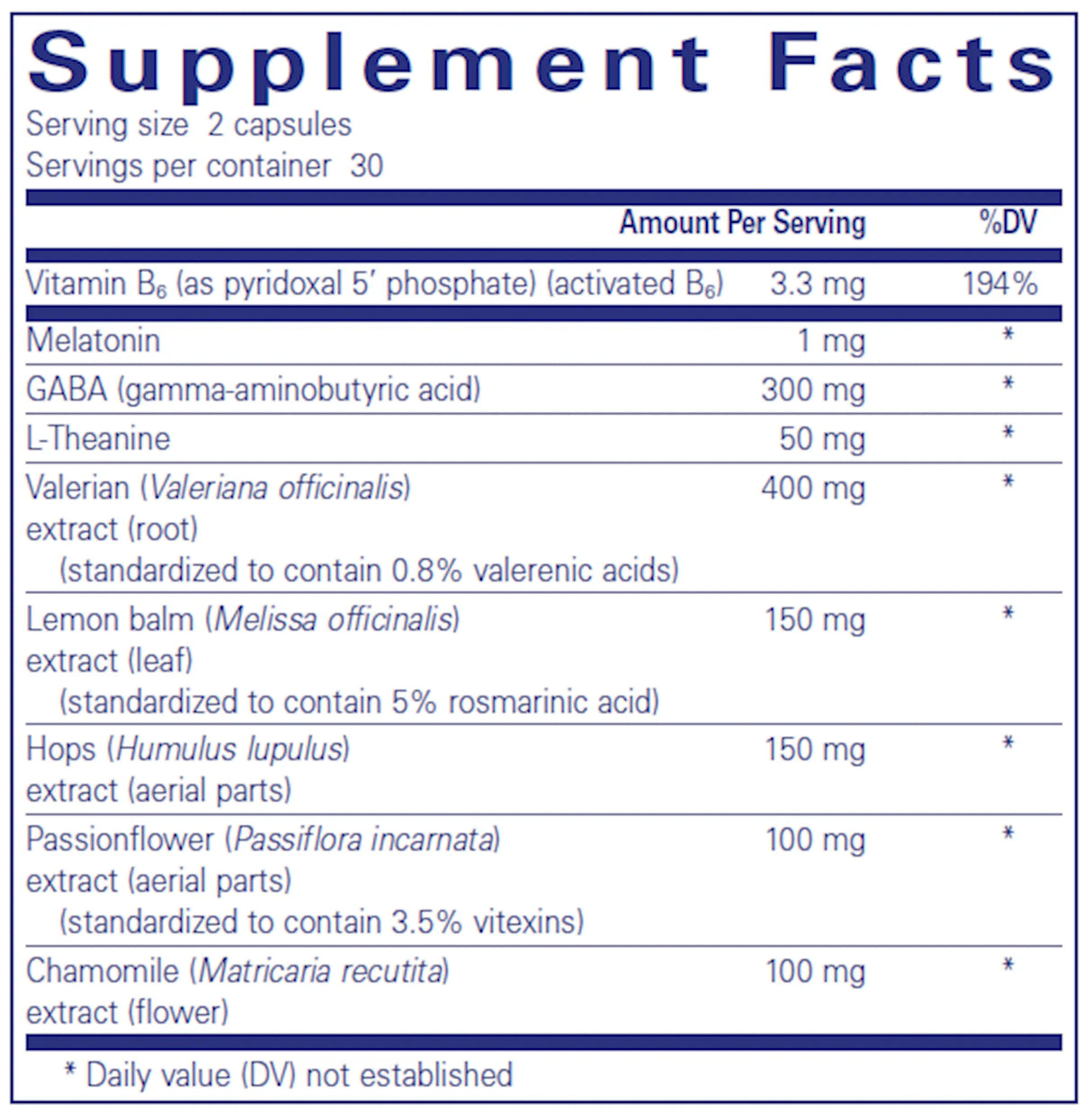Best-Rest Formula by Pure Encapsulations Supplement Facts