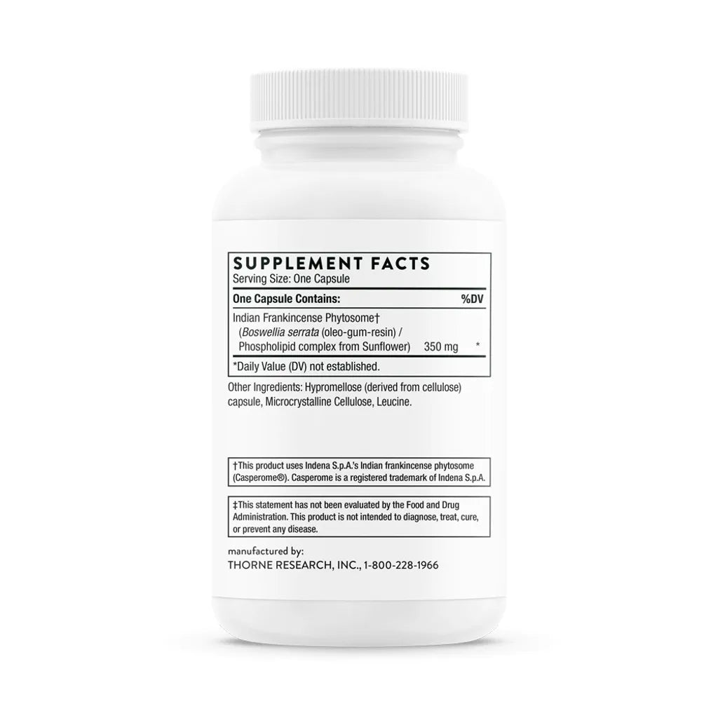 Boswellia Phytosome by Thorne Bottle Supplement Facts
