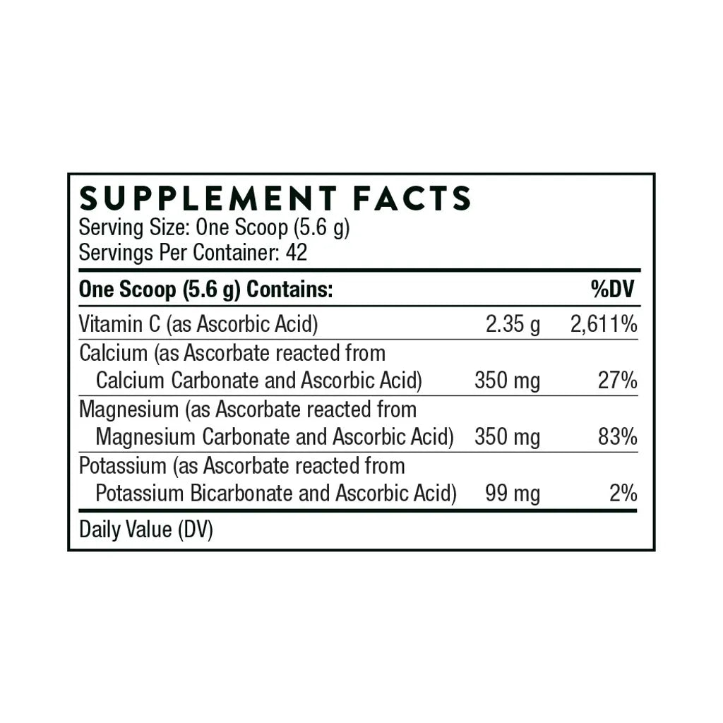Buffered C Powder by Thorne Supplement Facts