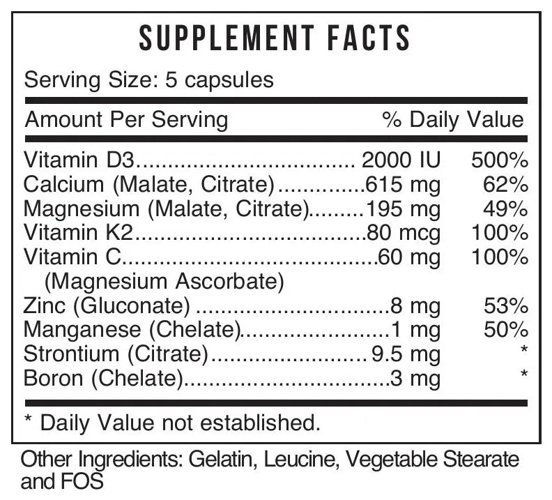 CAL Calcium Plus by Systemic Formulas Supplement Facts