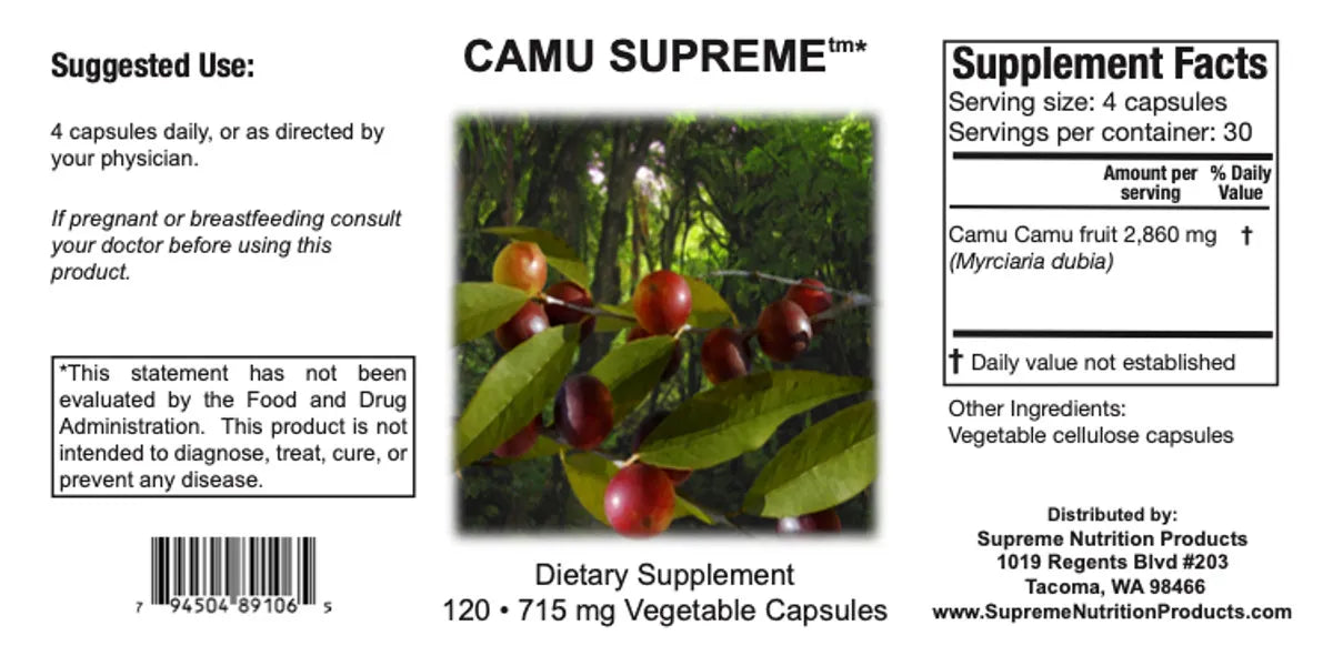 Camu Supreme - Capsules by Supreme Nutrition Supplement Facts