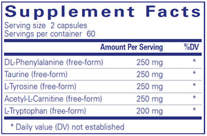 Cognitive Aminos by Pure Encapsulations Supplement Facts