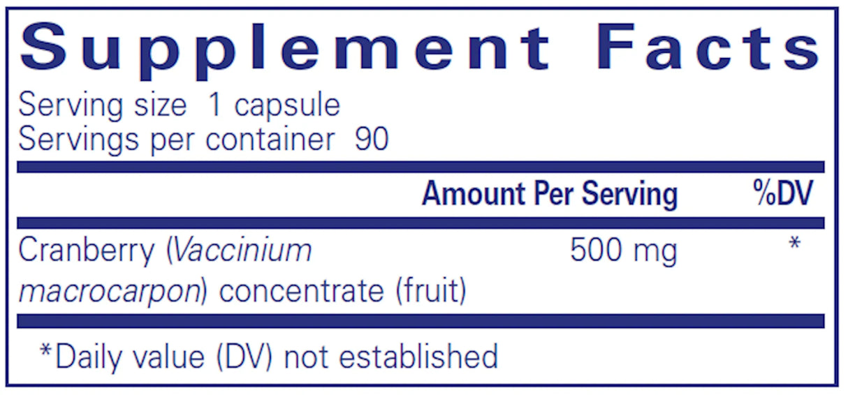 Cranberry NS by Pure Encapsulations Supplement Facts