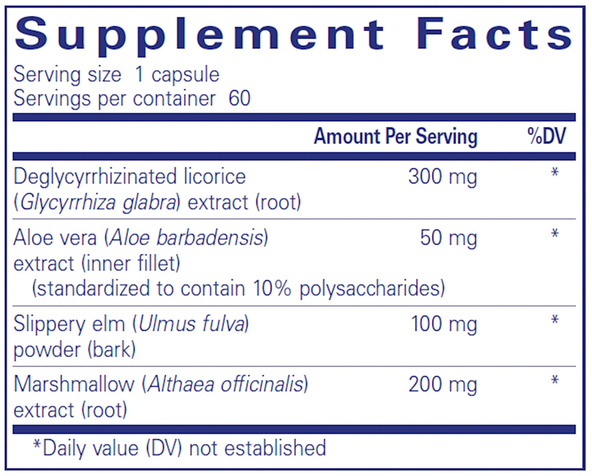 DGL Plus by Pure Encapsulations Supplement Facts