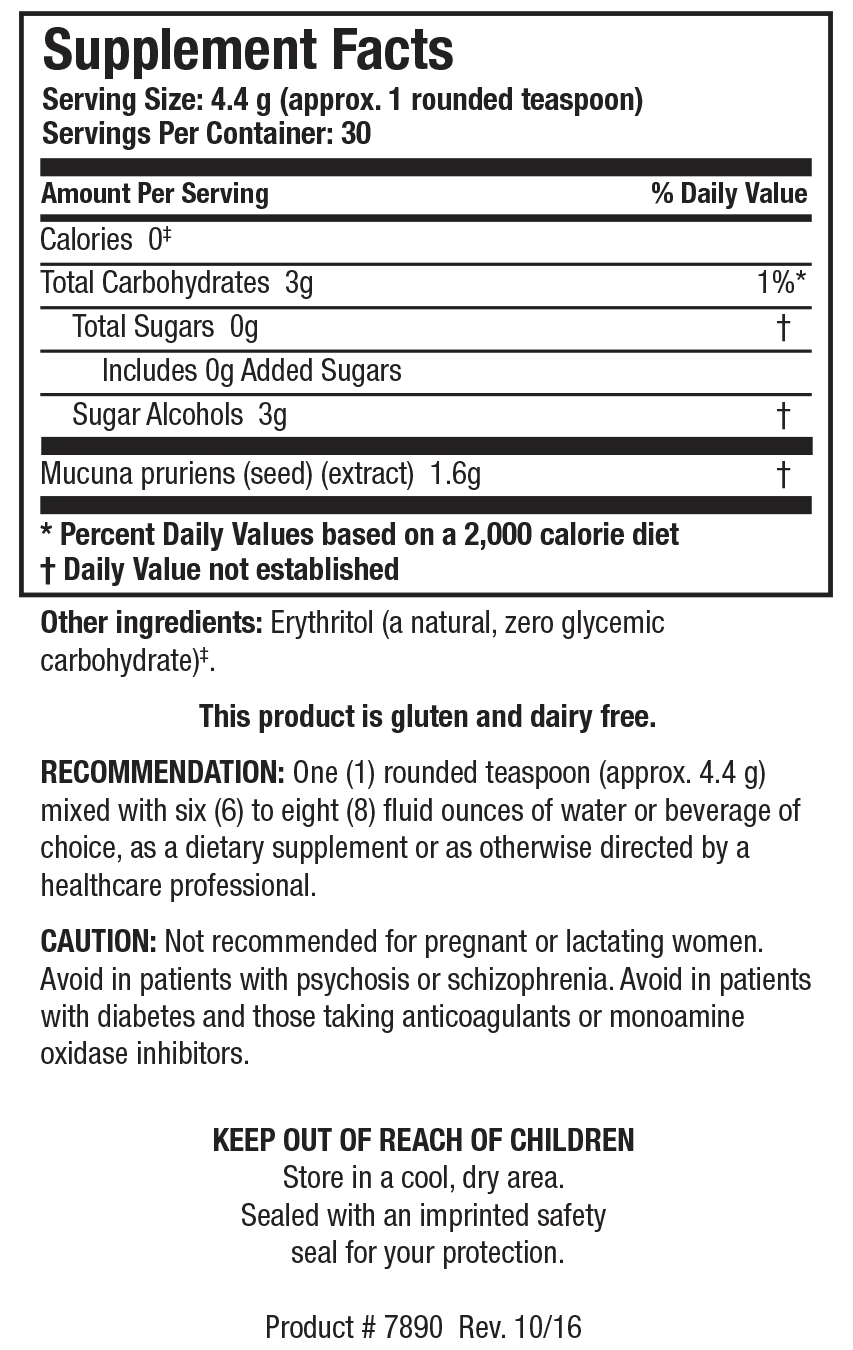 DopaTropic Powder by Biotics Research Supplement Facts