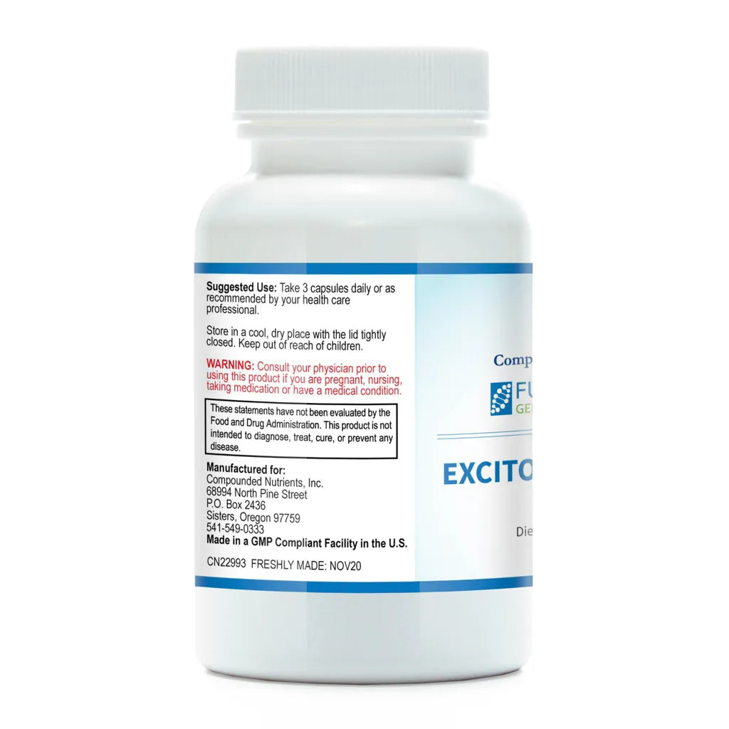 Excito-Blox: Rest by Functional Genomic Nutrition Label