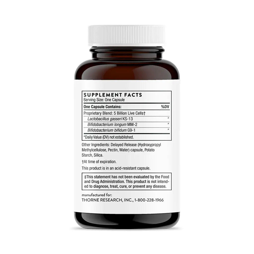 FloraMend Prime Probiotic by Thorne Bottle Supplement Facts
