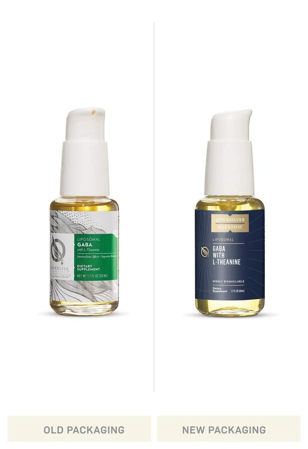 Gaba + L-Theanine by Quicksilver Scientific Old vs New Bottle Comparison
