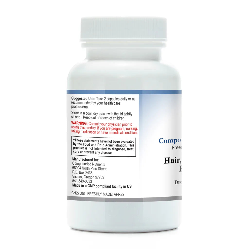 Hair Nails and Skin Essentials by Compounded Nutrients Label