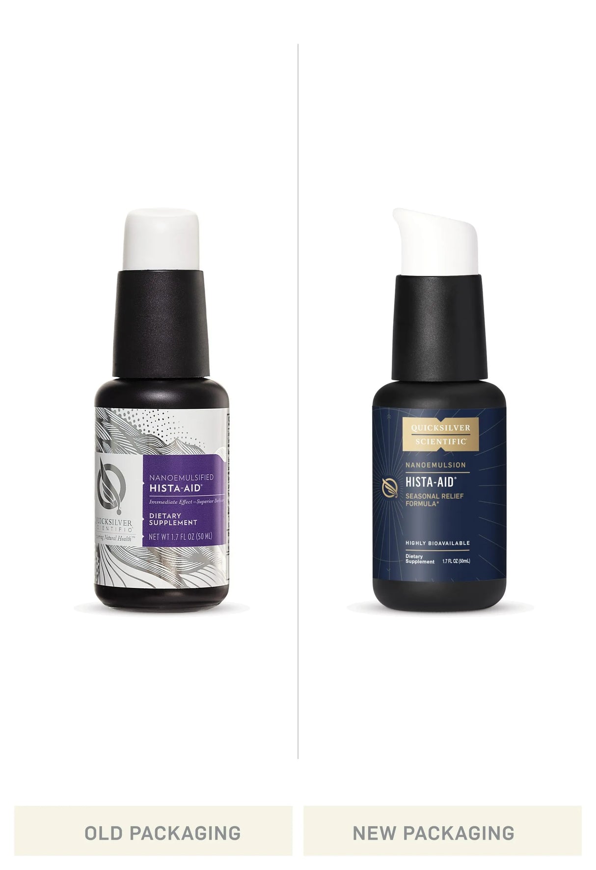 Hista-Aid by Quicksilver Scientific Old vs New Bottle Comparison