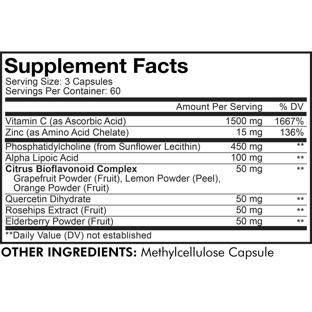 Liposomal Vitamin C+ by Codeage Supplement Facts