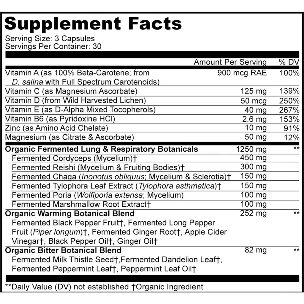 Lungs by Codeage Supplement Facts