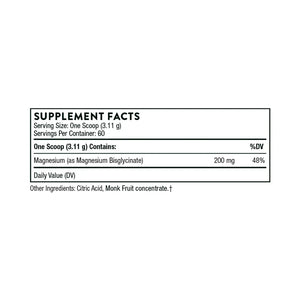 Magnesium Bisglycinate by Thorne Supplement Facts