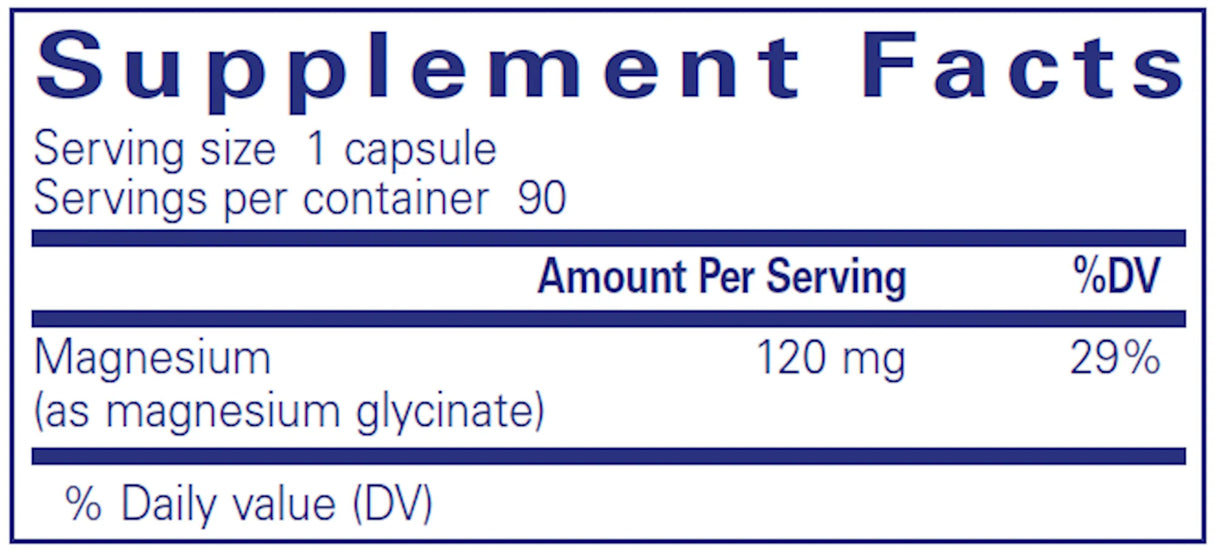 Magnesium (glycinate) by Pure Encapsulations Supplement Facts