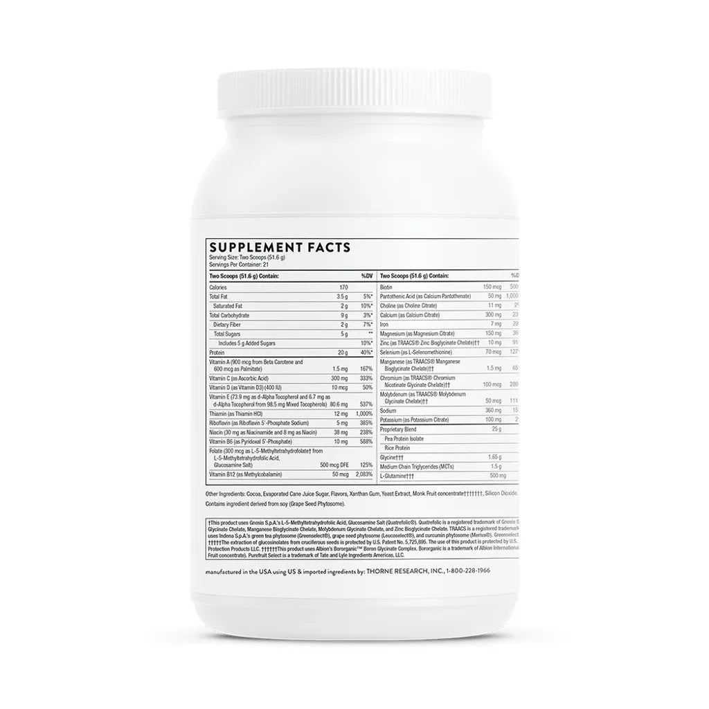 MediClear-SGS by Thorne Bottle Supplement Facts