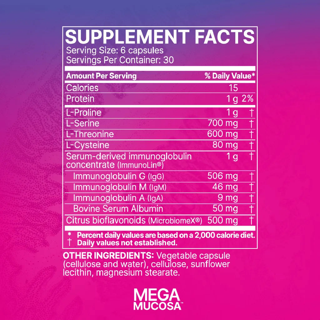 MegaMucosa Capsules by Microbiome Labs Supplement Facts