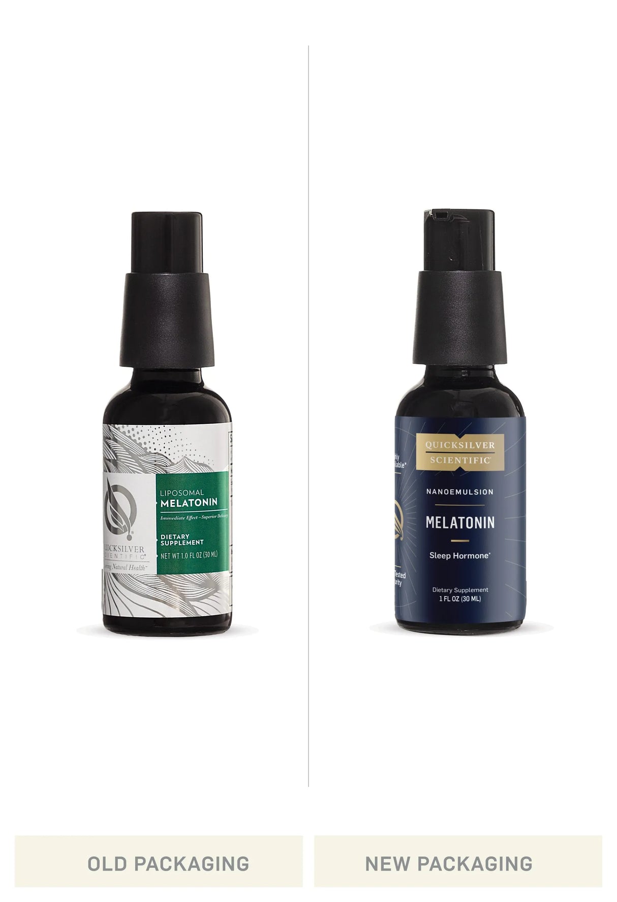 Melatonin by Quicksilver Scientific Old vs New Bottle Comparison
