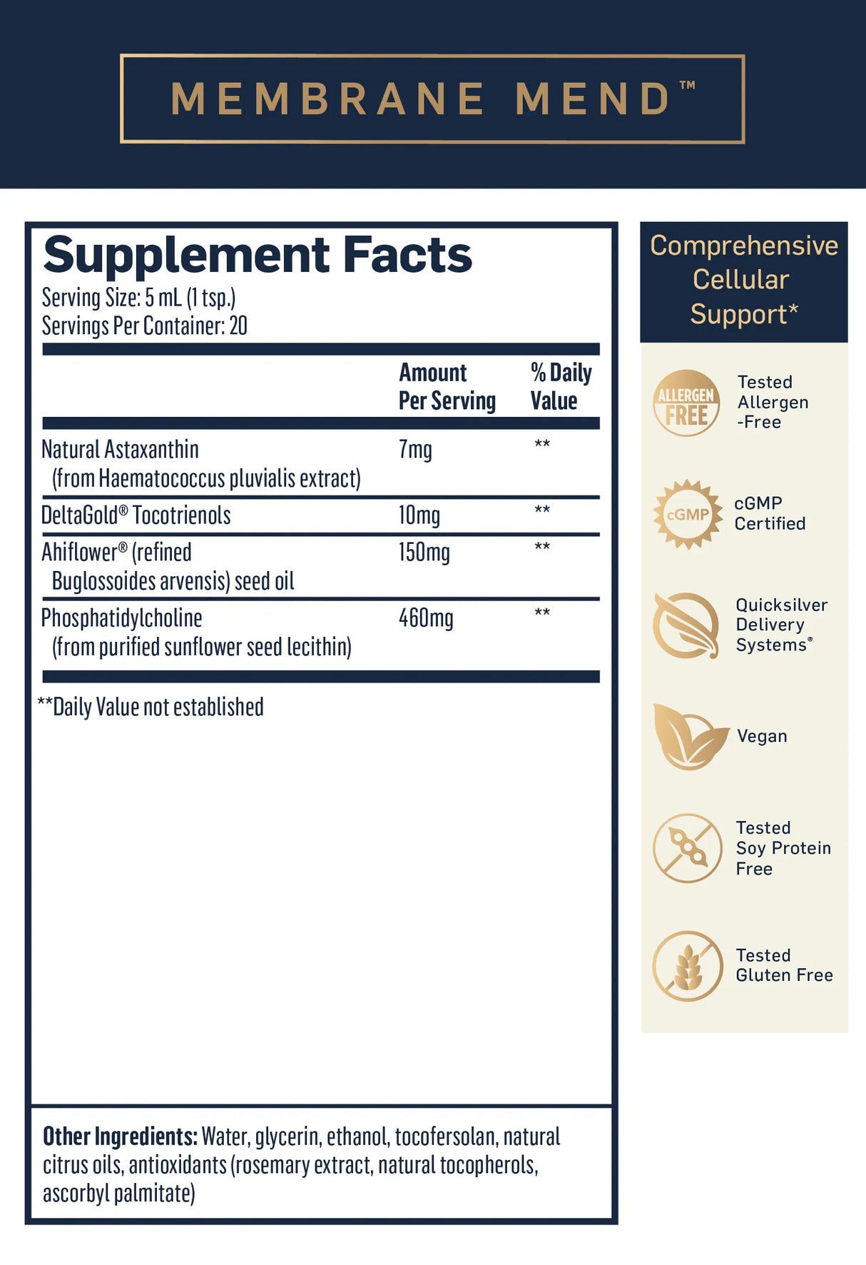 Membrane Mend by Quicksilver Scientific Supplement Facts