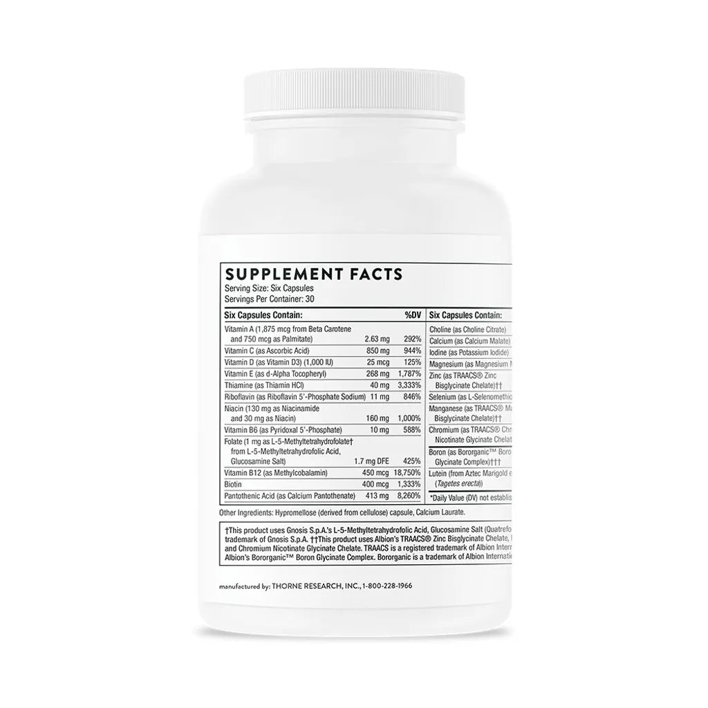 Men's Multi 50+ by Thorne Bottle Supplement Facts