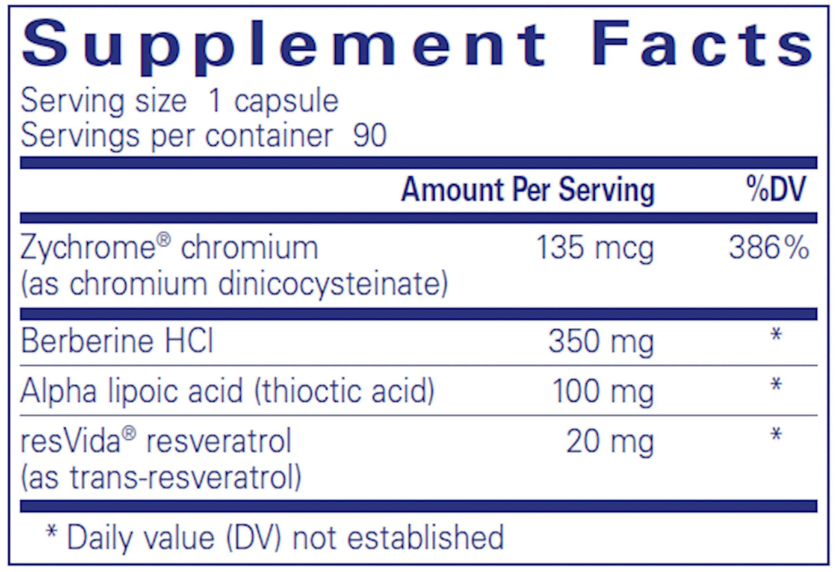 Metabolic Xtra by Pure Encapsulations Supplement Facts