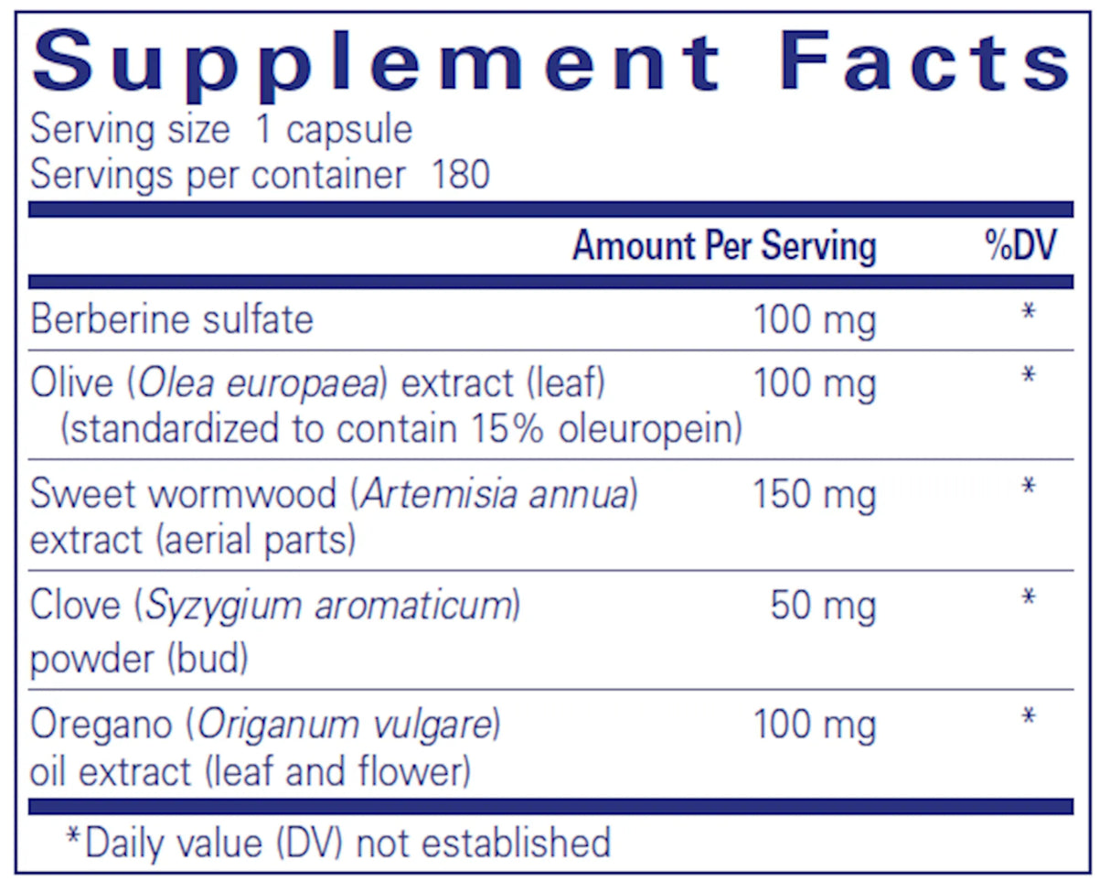MicroDefense with Oregano by Pure Encapsulations Supplement Facts