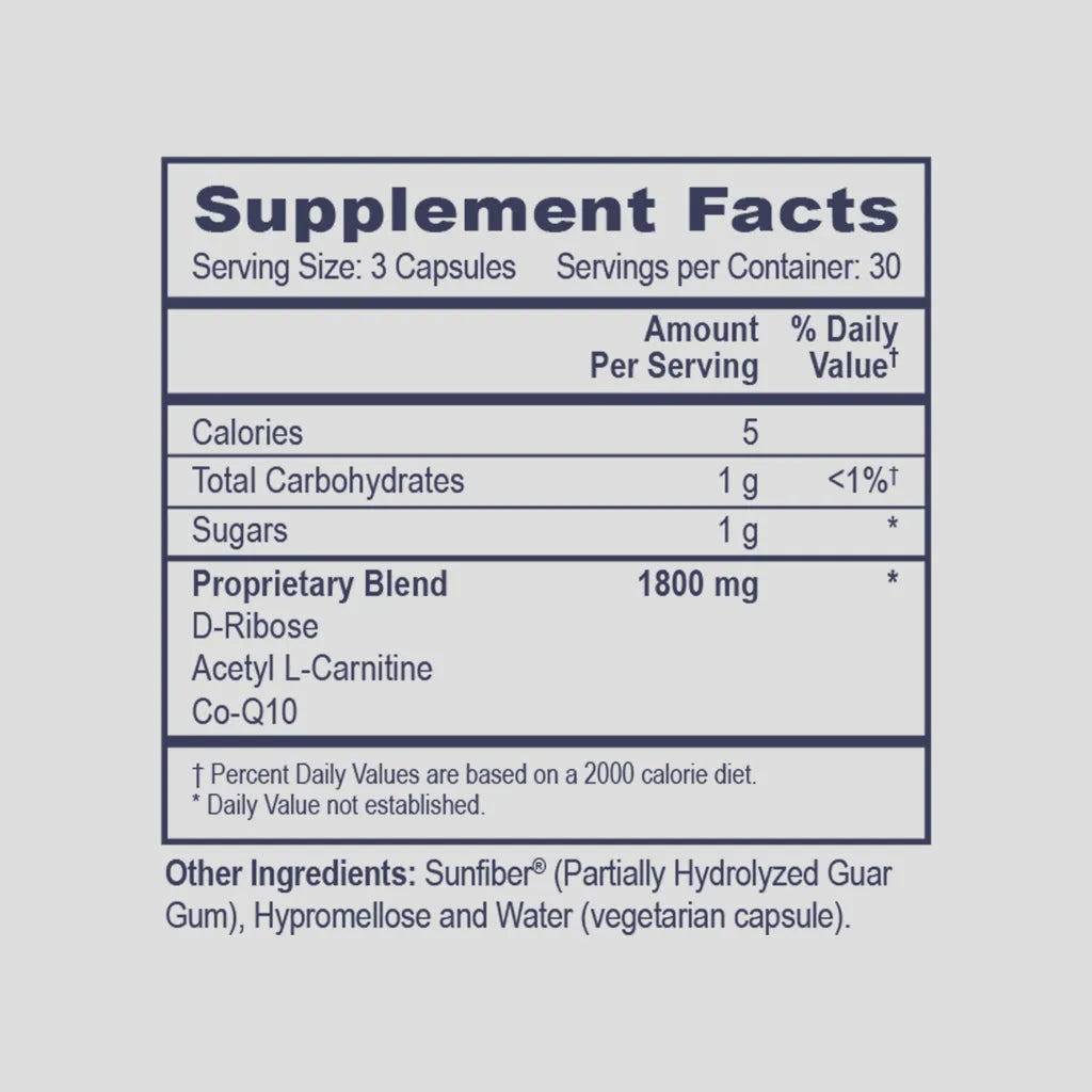 Mitochondrial & Energy Assist (Mito Boost 2) by PHP/MethylGenetic Nutrition Supplement Facts