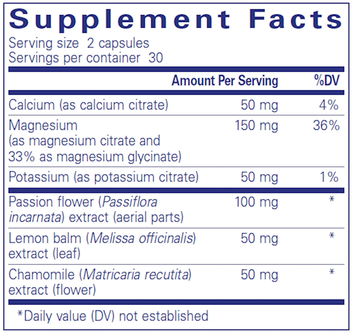 Muscle Cramp/Tension Formula by Pure Encapsulations Supplement Facts