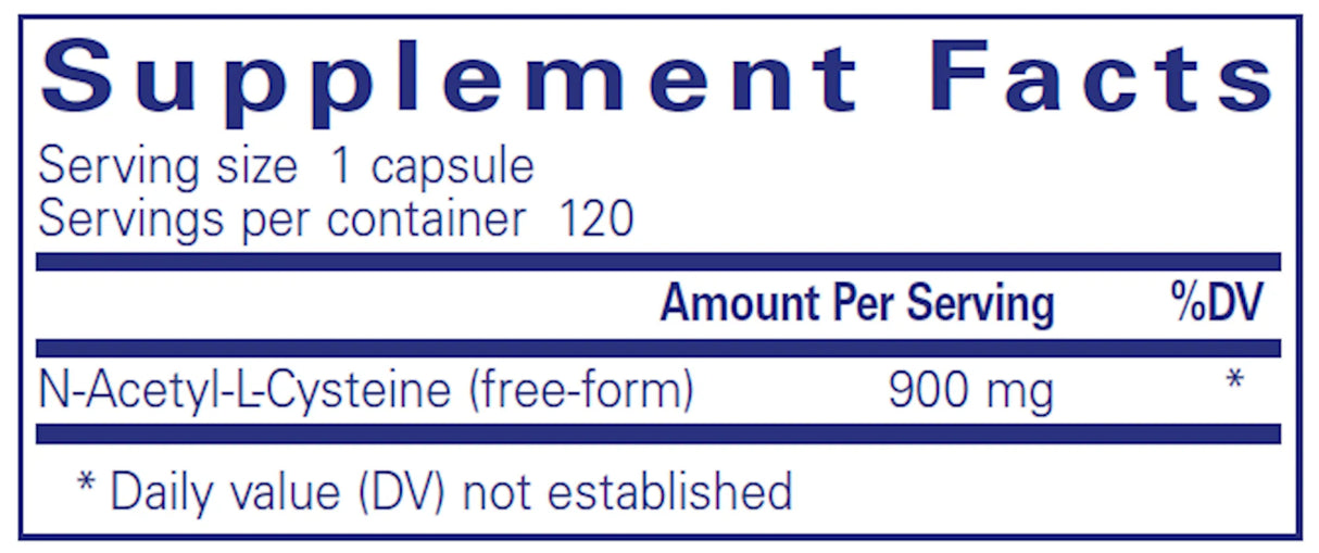 NAC 900mg by Pure Encapsulations Supplement Facts