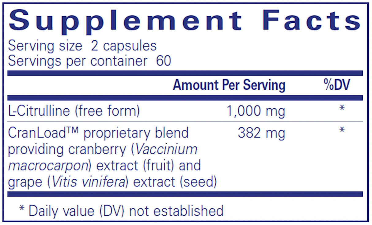 Nitric Oxide Ultra by Pure Encapsulations Supplement Facts