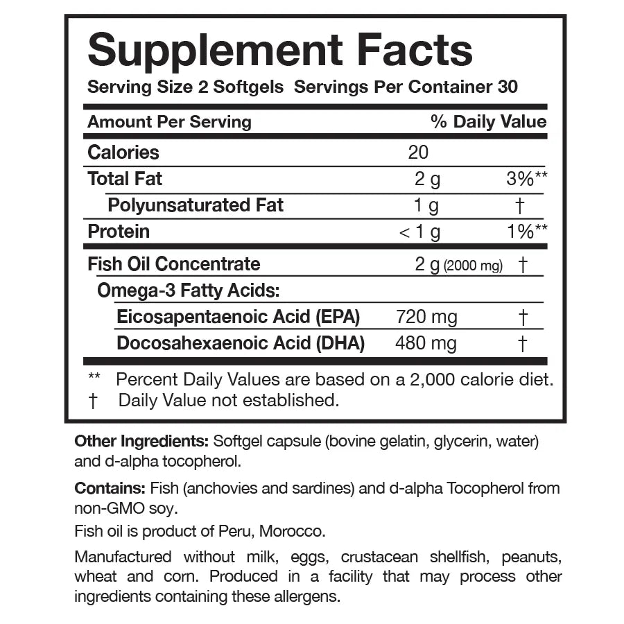 Omega-3 Plus by Researched Nutritionals Supplement Facts
