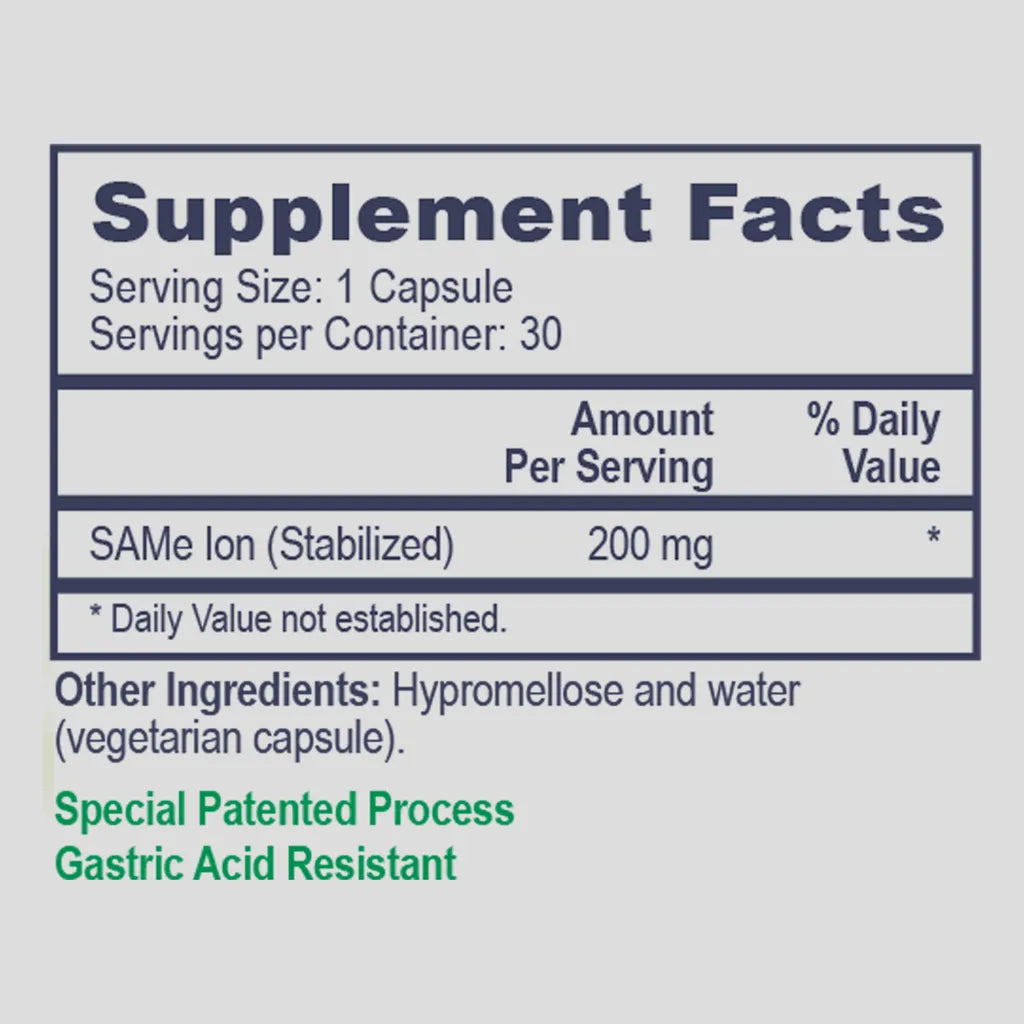 Pro SAMe by PHP/MethylGenetic Nutrition Supplement Facts
