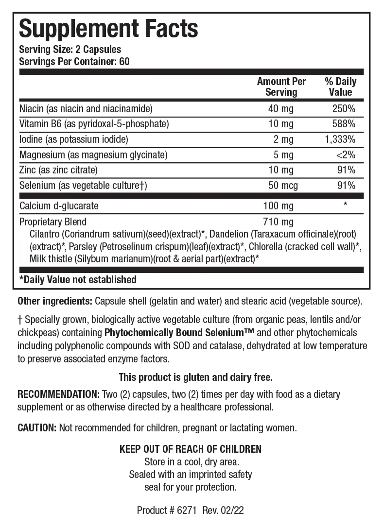 Receptor Detox by Biotics Research Supplement Facts
