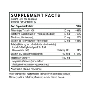 Relora Plus by Thorne Supplement Facts