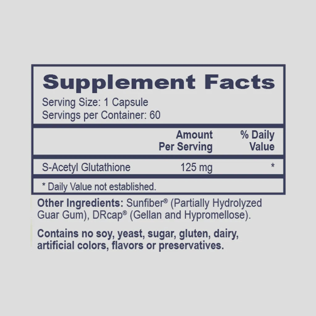 S-Acetyl Glutathione by PHP/MethylGenetic Nutrition Supplement Facts