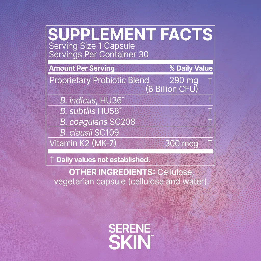 SereneSkin by Microbiome Labs Supplement Facts